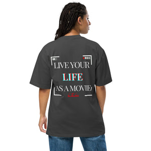 Muser Live Your Life as a Movie Oversized Faded Tee - Wear Muser