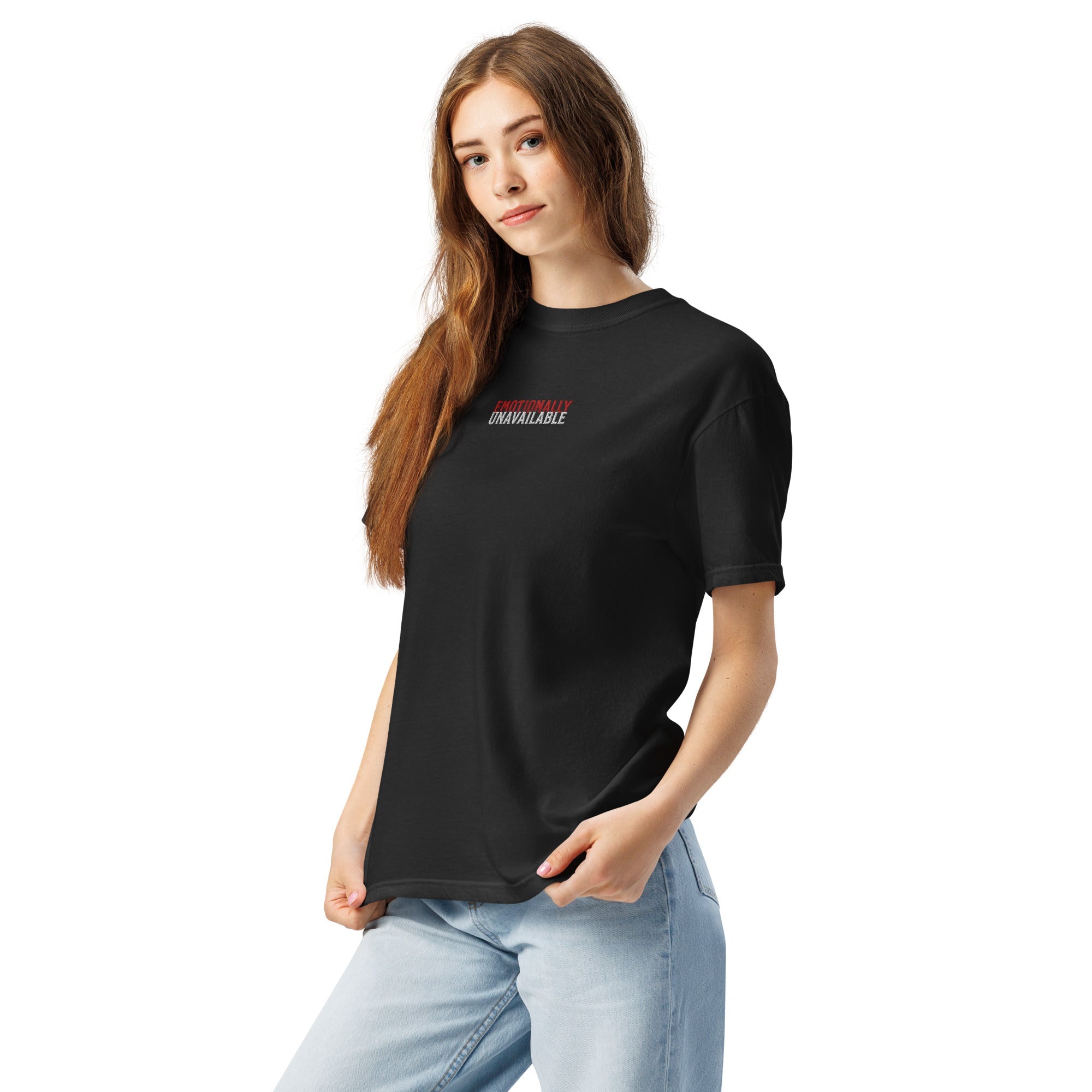 Muser Emotionally Unavailable Embroidered Heavyweight Tee - Wear Muser