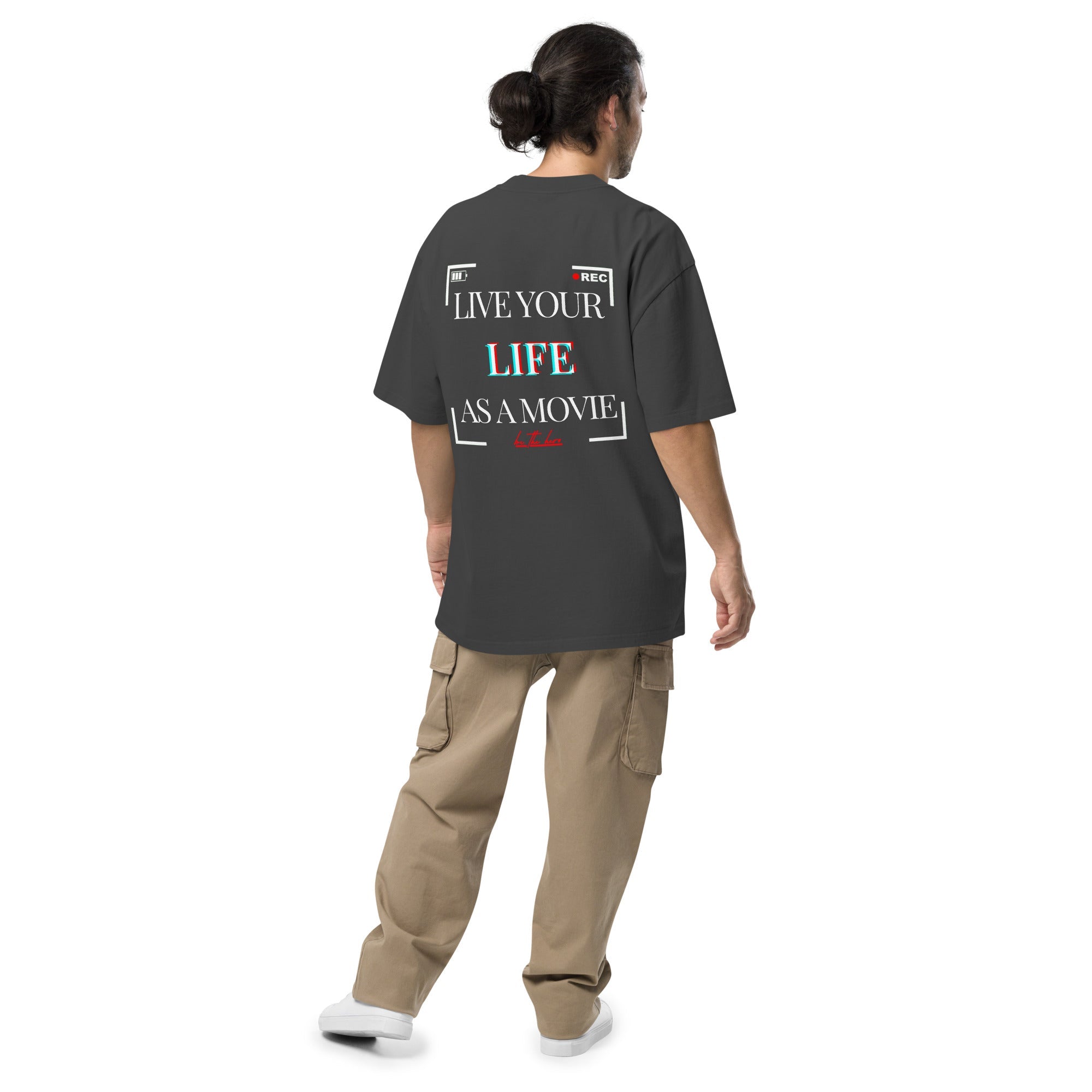 Muser Live Your Life as a Movie Oversized Faded Tee - Wear Muser