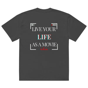 Muser Live Your Life as a Movie Oversized Faded Tee - Wear Muser